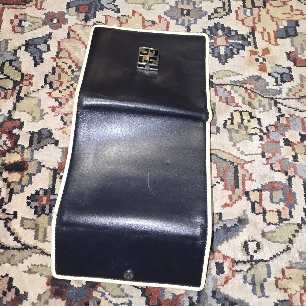 Loewe Cream and Black Leather Wallet